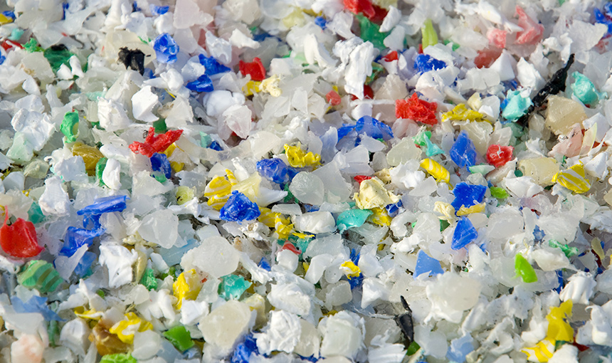 Reciclagem de plástico.
